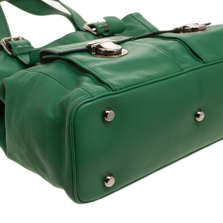 Pre Owned Marc Jacobs Green Leather Stella Tote