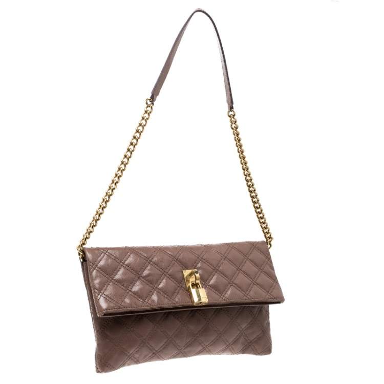 Pre Owned Marc Jacobs Brown Quilted Leather Eugenie Clutch