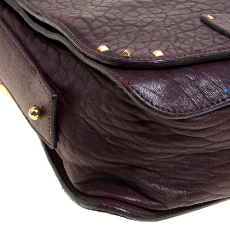 Pre Owned Marc Jacobs Dark Burgundy Leather Crossbody Bag