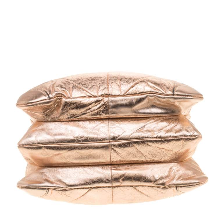 Pre Owned Marc Jacobs Rose Gold Quilted Leather Shoulder Bag