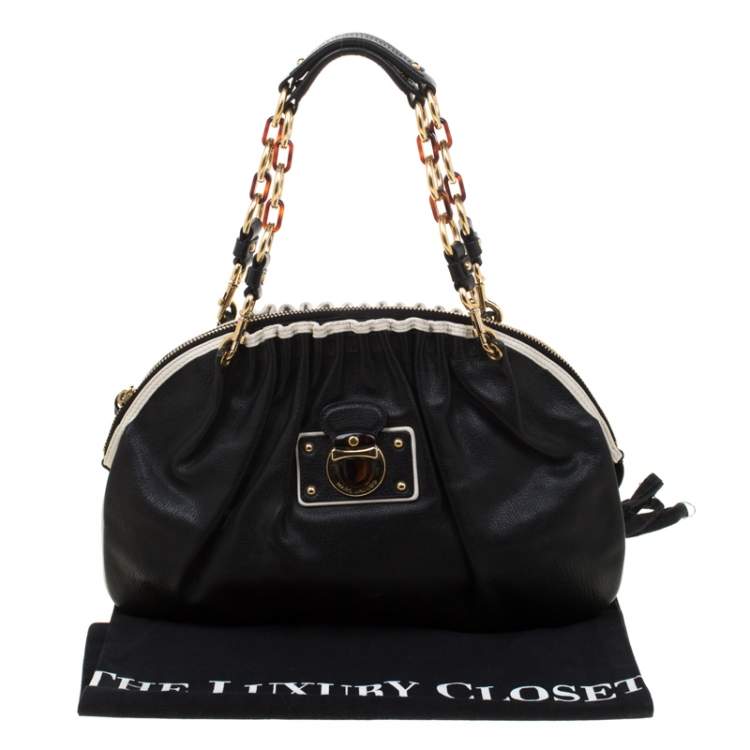 Pre Owned Marc Jacobs Black Leather Capra Satchel