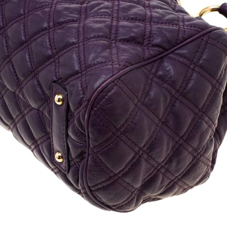 Pre Owned Marc Jacobs Purple Quilted Leather Stam Shoulder Bag