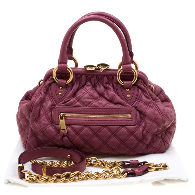Pre Owned Marc Jacobs Pink Quilted Leather Stam Shoulder Bag
