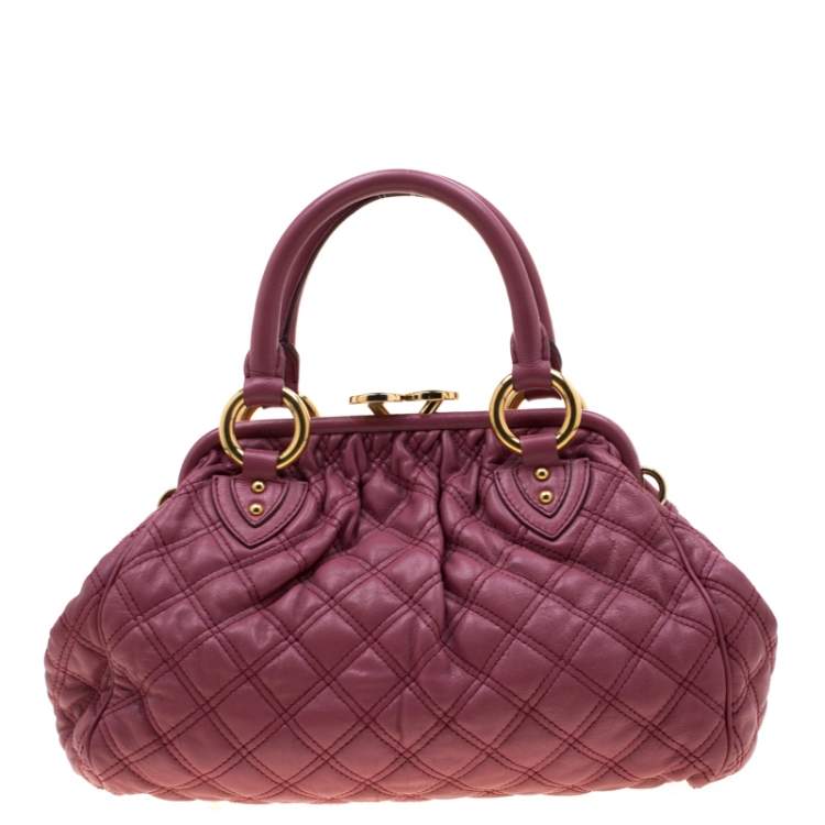 Pre Owned Marc Jacobs Pink Quilted Leather Stam Shoulder Bag