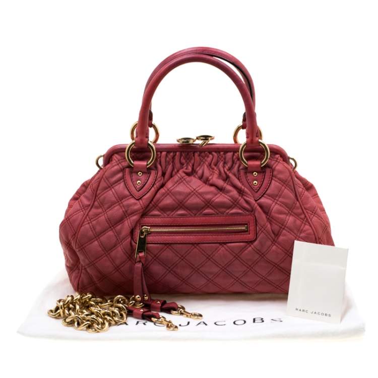 Pre Owned Marc Jacobs Pink Quilted Leather Stam Shoulder Bag