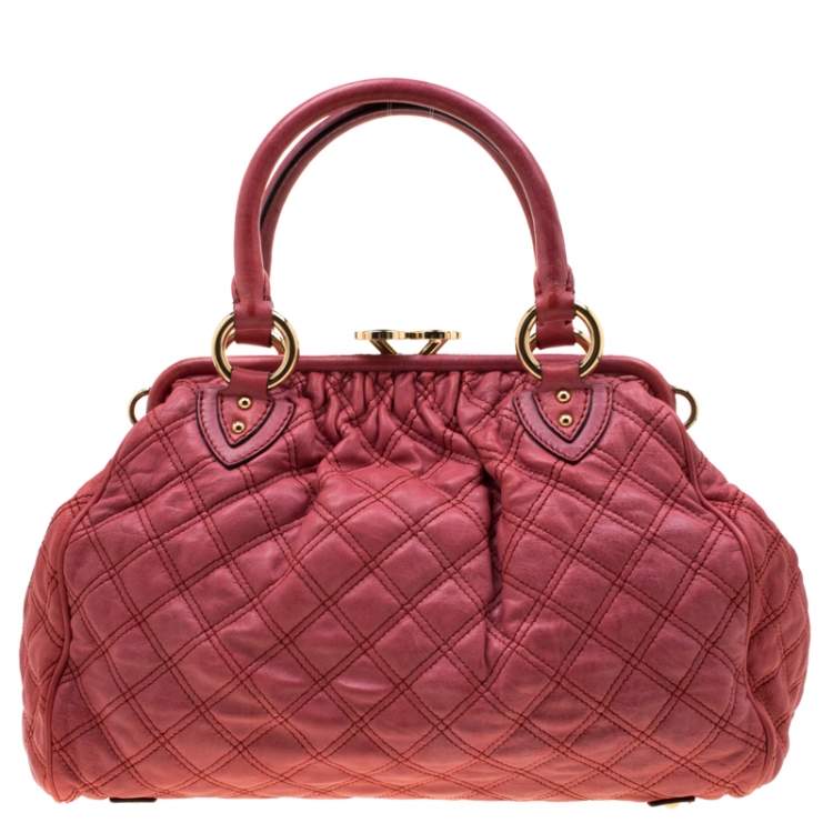Pre Owned Marc Jacobs Pink Quilted Leather Stam Shoulder Bag