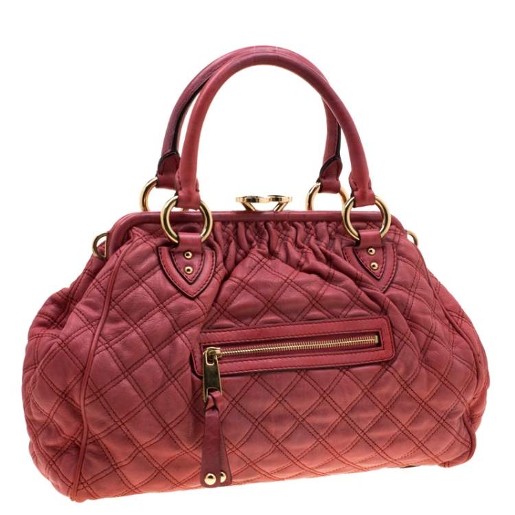 Pre Owned Marc Jacobs Pink Quilted Leather Stam Shoulder Bag
