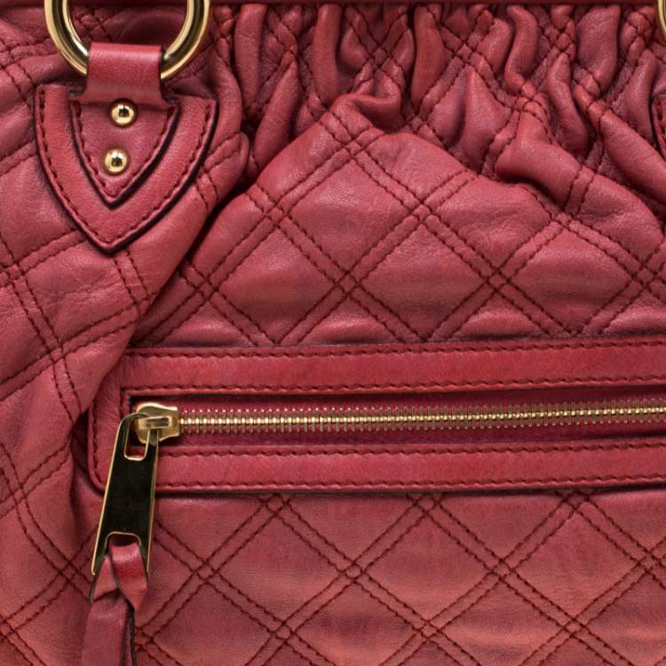 Pre Owned Marc Jacobs Pink Quilted Leather Stam Shoulder Bag