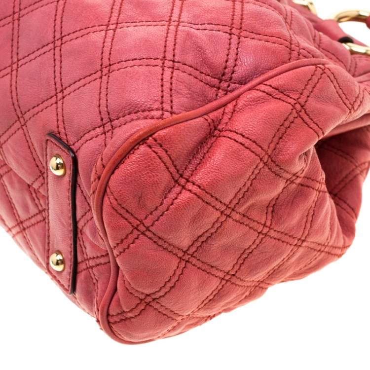 Pre Owned Marc Jacobs Pink Quilted Leather Stam Shoulder Bag