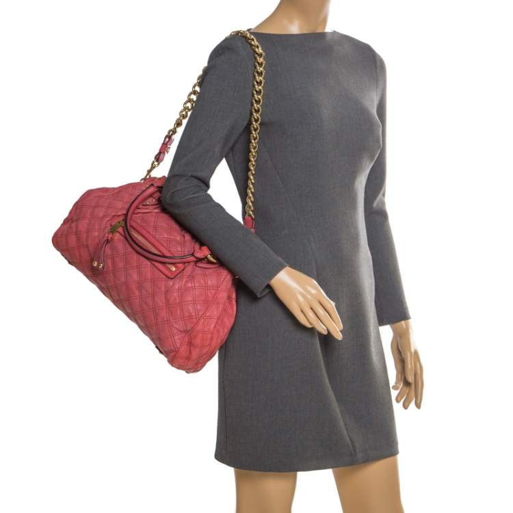 Pre Owned Marc Jacobs Pink Quilted Leather Stam Shoulder Bag