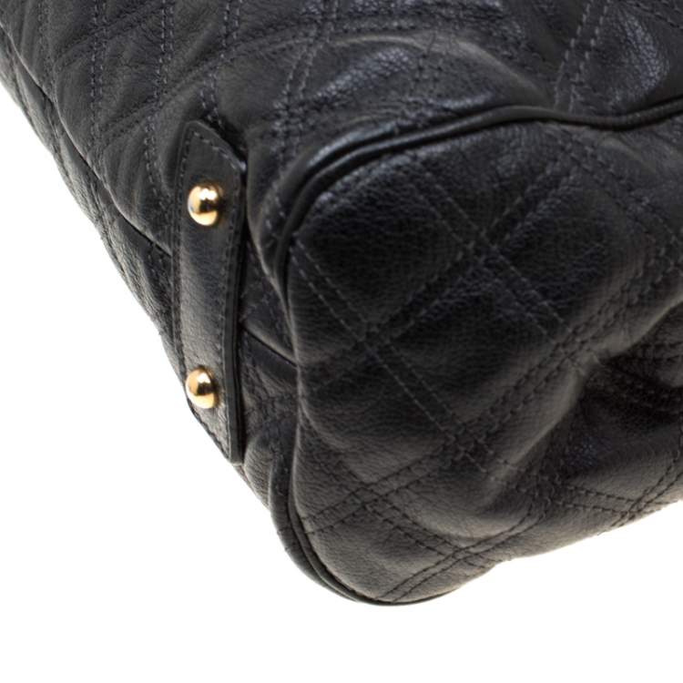 Pre Owned Marc Jacobs Black Quilted Leather Stam Shoulder Bag