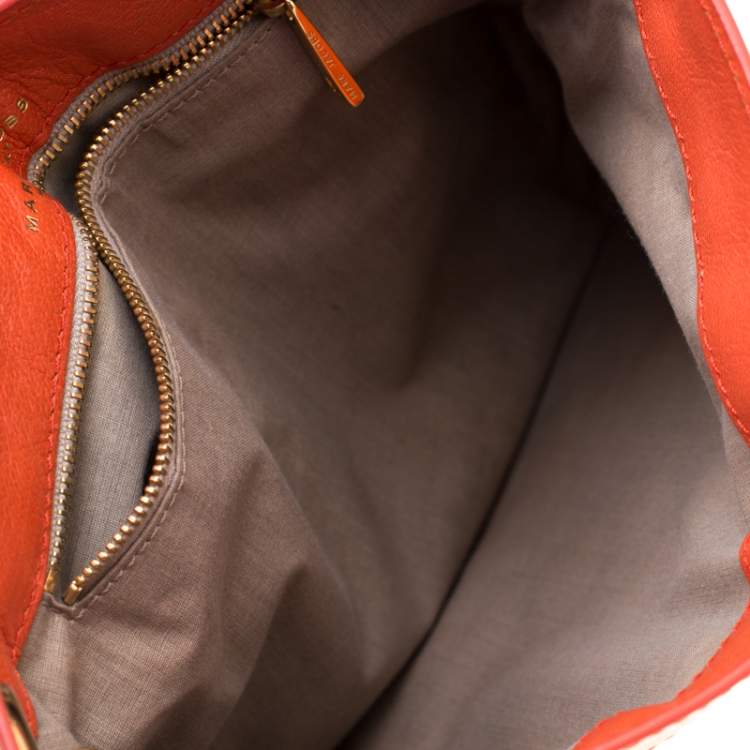 Pre Owned Marc Jacobs Orange Quilted Leather Mary Shoulder Bag