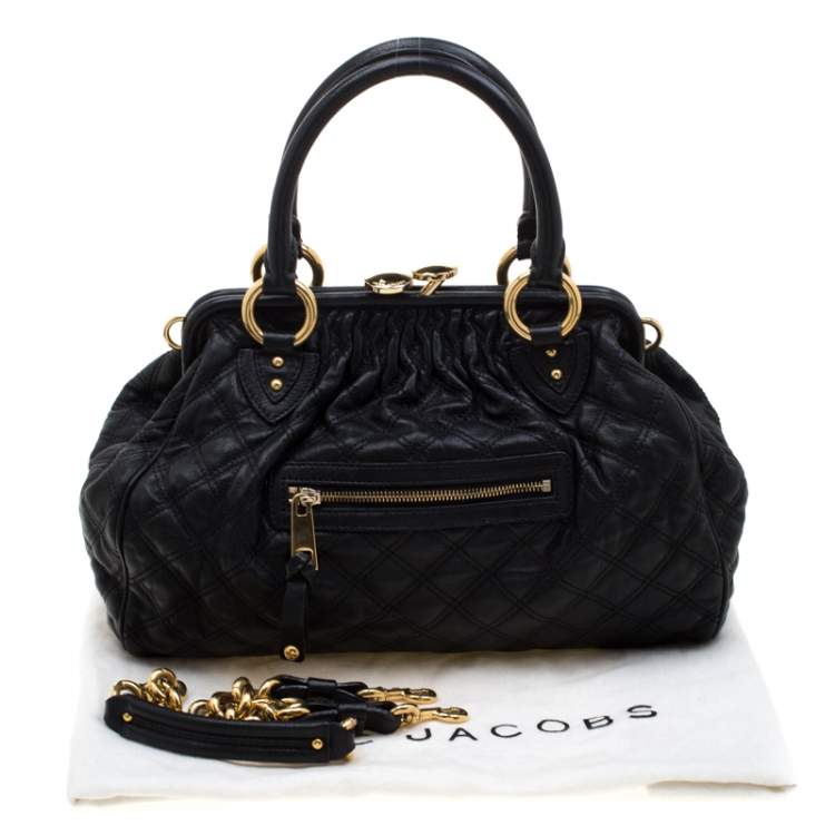Pre Owned Marc Jacobs Black Quilted Leather Stam Shoulder Bag