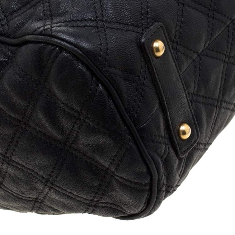 Pre Owned Marc Jacobs Black Quilted Leather Stam Shoulder Bag