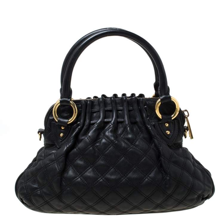 Pre Owned Marc Jacobs Black Quilted Leather Small Cecilia Satchel