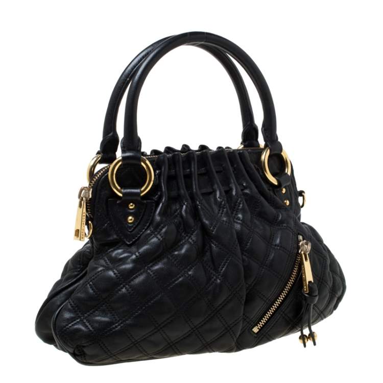 Pre Owned Marc Jacobs Black Quilted Leather Small Cecilia Satchel