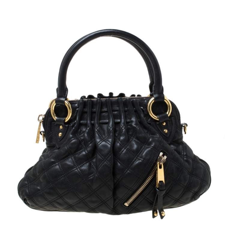 Pre Owned Marc Jacobs Black Quilted Leather Small Cecilia Satchel