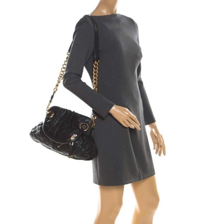Pre Owned Marc Jacobs Black Quilted Leather Small Cecilia Satchel