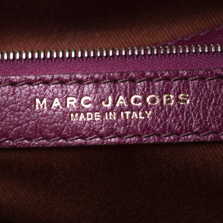 Pre Owned Marc Jacobs Purple Quilted Leather Stam Satchel