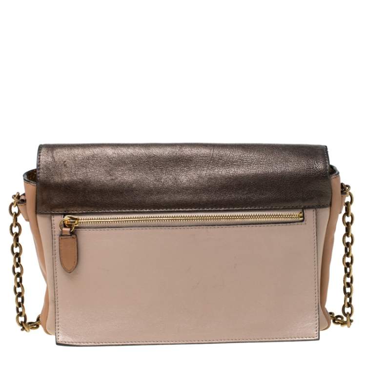 Pre Owned Marc Jacobs Multicolor Leather and Snakeskin Violet Flap Shoulder Bag