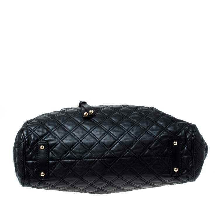 Pre Owned Marc Jacobs Black Quilted Leather Stam Shoulder Bag