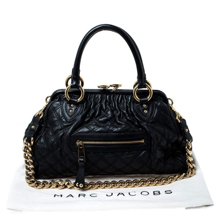 Pre Owned Marc Jacobs Black Quilted Leather Stam Shoulder Bag