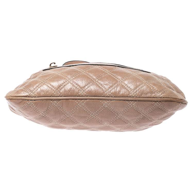 Pre Owned Marc Jacobs Beige Quilted Leather Little Stam Shoulder Bag