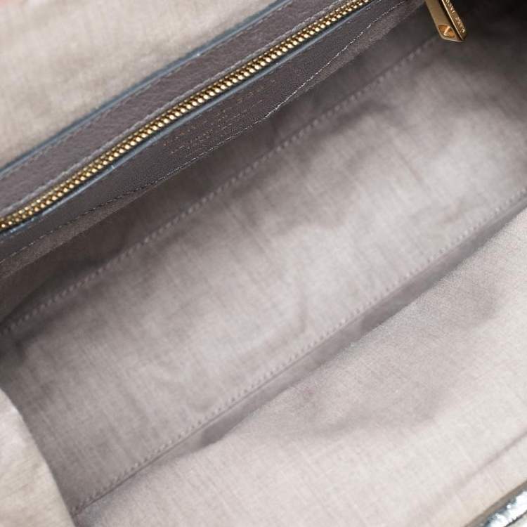 Pre Owned Marc Jacobs Grey/Silver Quilted Leather Stam Shoulder Bag