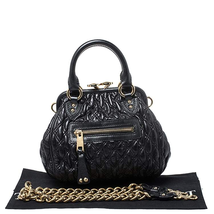 Pre Owned Marc Jacobs Black Leather Mini Stam Shoulder Bag