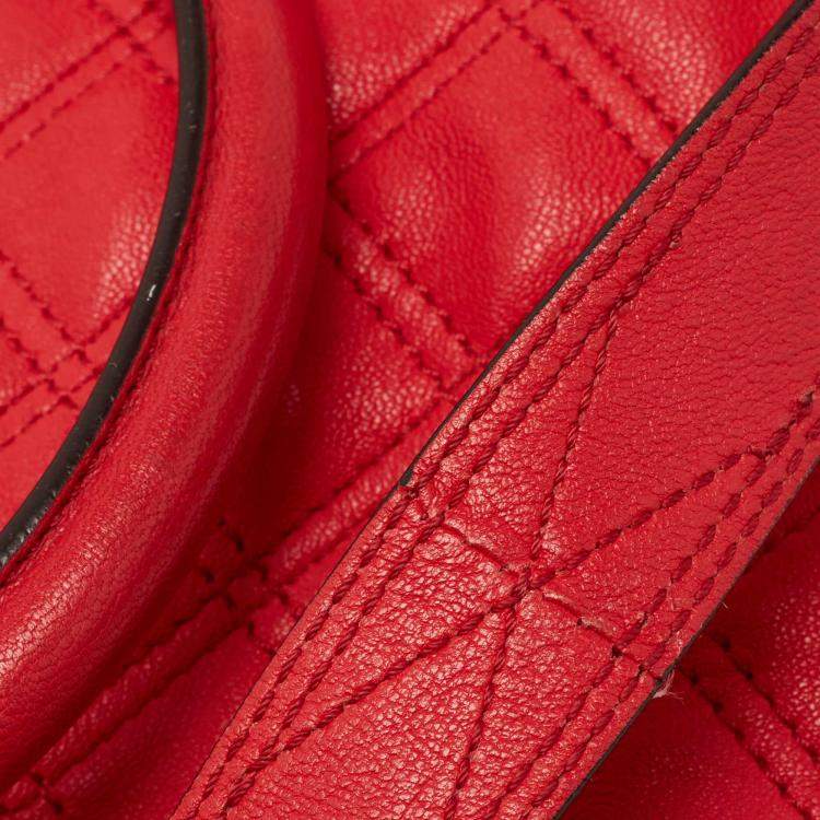 Pre Owned Marc Jacobs Coral Red Quilted Leather Rio Satchel