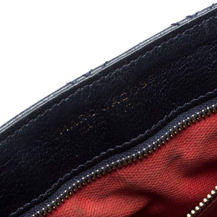 Pre Owned Marc Jacobs Navy Blue Quilted Leather Flap Crossbody Bag