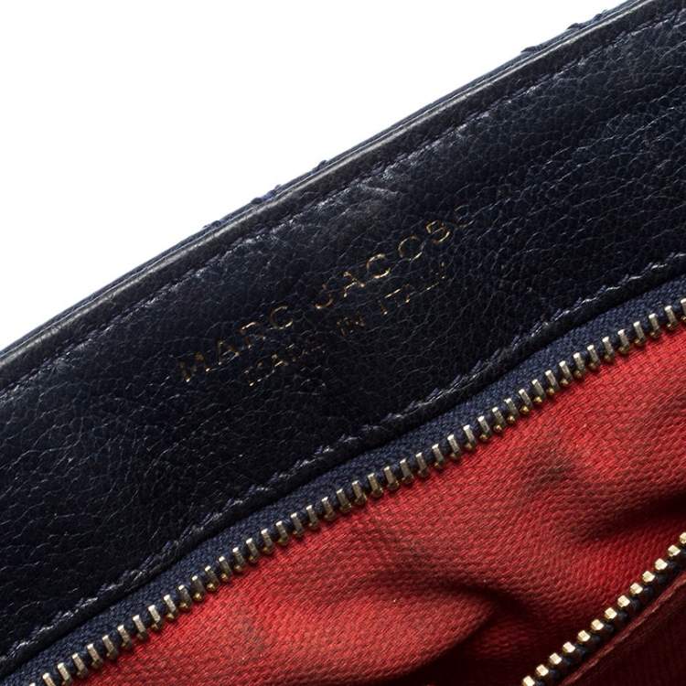 Pre Owned Marc Jacobs Navy Blue Quilted Leather Flap Crossbody Bag
