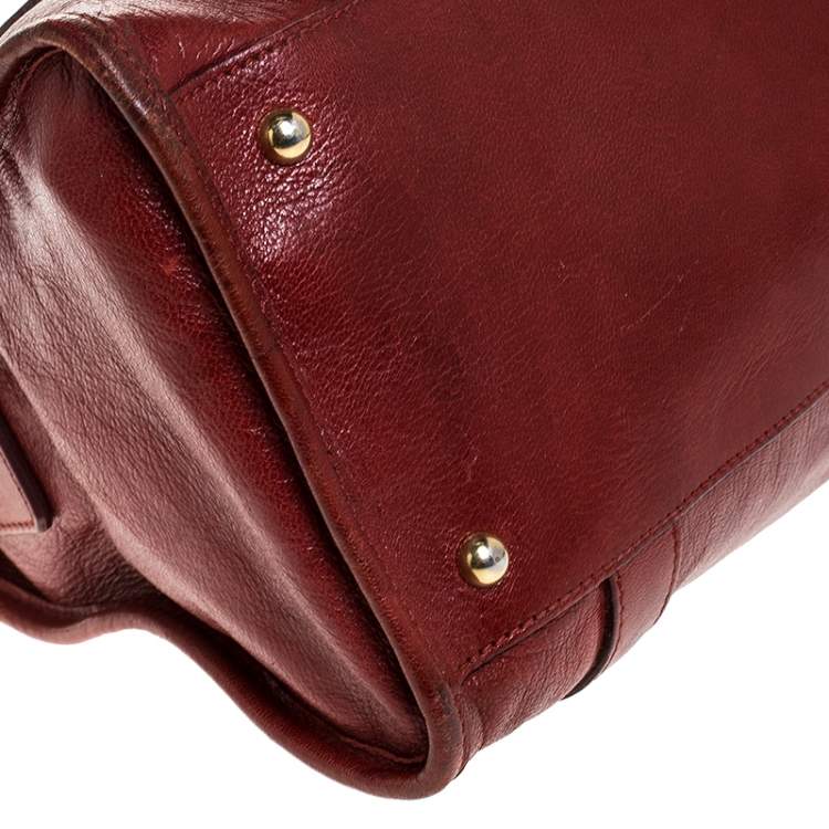 Pre Owned Marc Jacobs Red Leather Wellington Fulton Satchel 