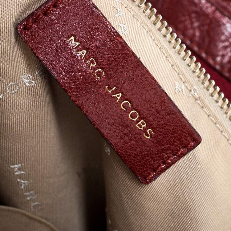 Pre Owned Marc Jacobs Red Leather Wellington Fulton Satchel 