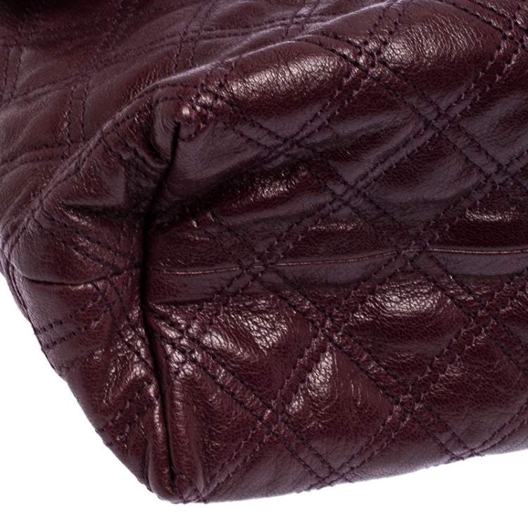 Pre Owned Marc Jacobs Purple Leather Day To Night Single Shoulder Bag