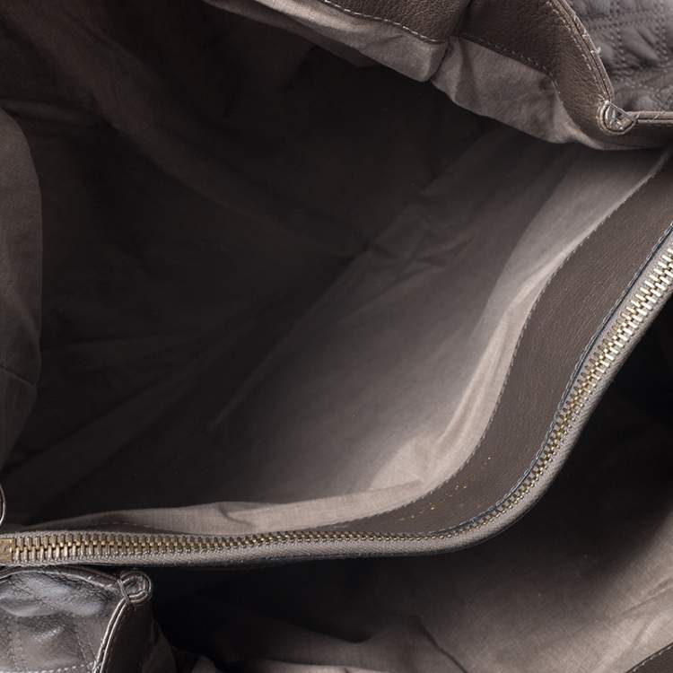 Pre Owned Marc Jacobs Khaki Mix Quilted Leather Classic East-West Tote 