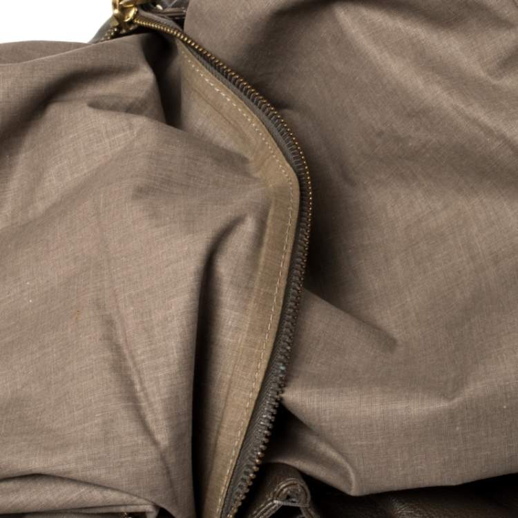 Pre Owned Marc Jacobs Khaki Mix Quilted Leather Classic East-West Tote 