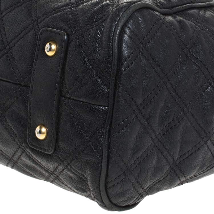 Pre Owned Marc Jacobs Black Quilted Leather Mini Stam Satchel