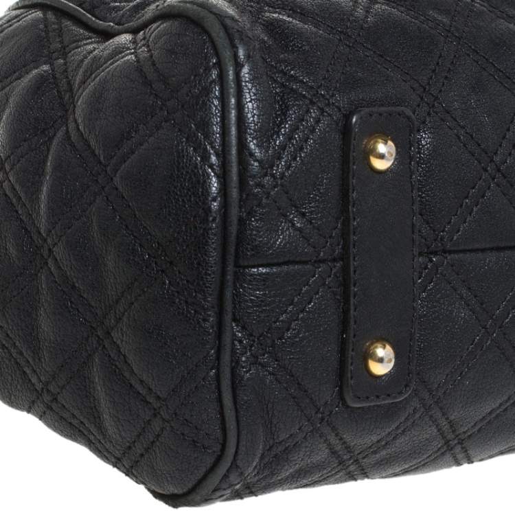 Pre Owned Marc Jacobs Black Quilted Leather Mini Stam Satchel