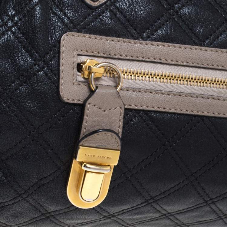 Pre Owned Marc Jacobs Black Quilted Leather Mini Stam Satchel