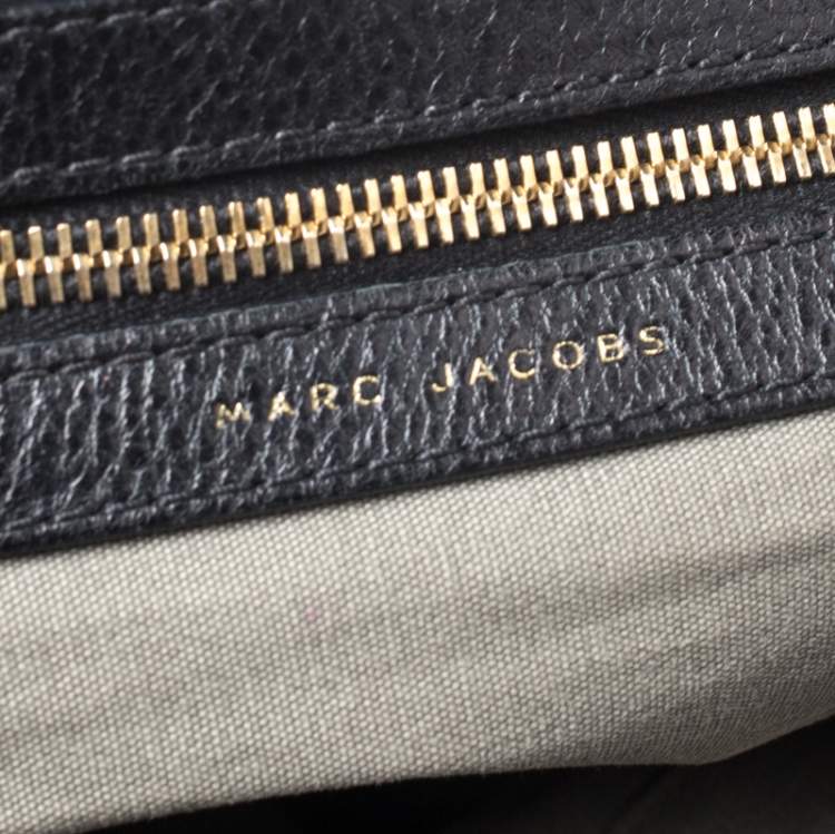 Pre Owned Marc Jacobs Black Quilted Snakeskin Embossed Leather Tote