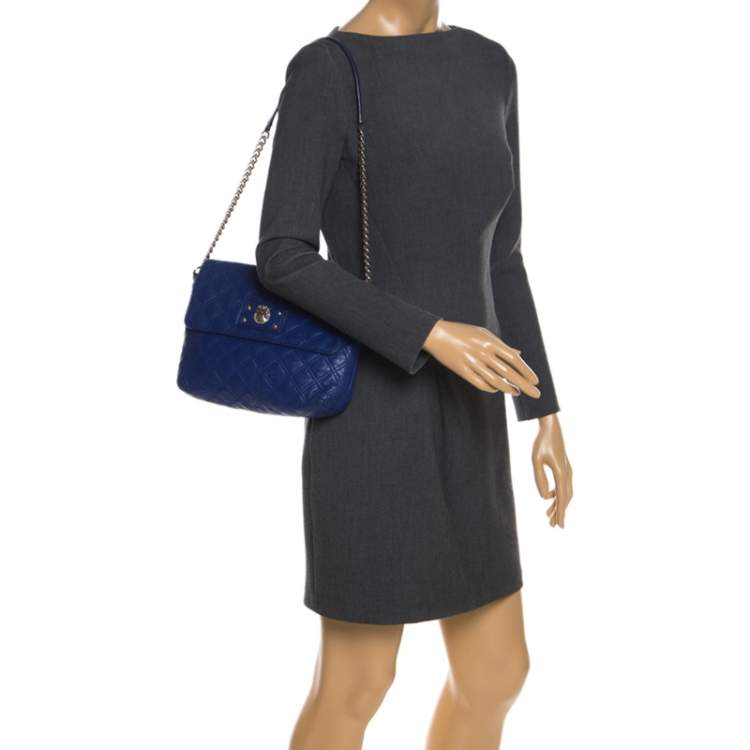 Pre Owned Marc Jacobs Blue Quilted Leather Day to Night Single Shoulder Bag