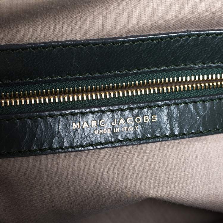 Pre Owned Marc Jacobs Metallic Green Quilted Leather Stam Shoulder Bag
