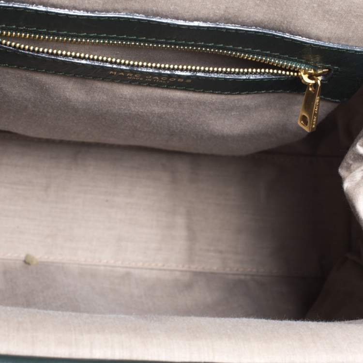 Pre Owned Marc Jacobs Metallic Green Quilted Leather Stam Shoulder Bag