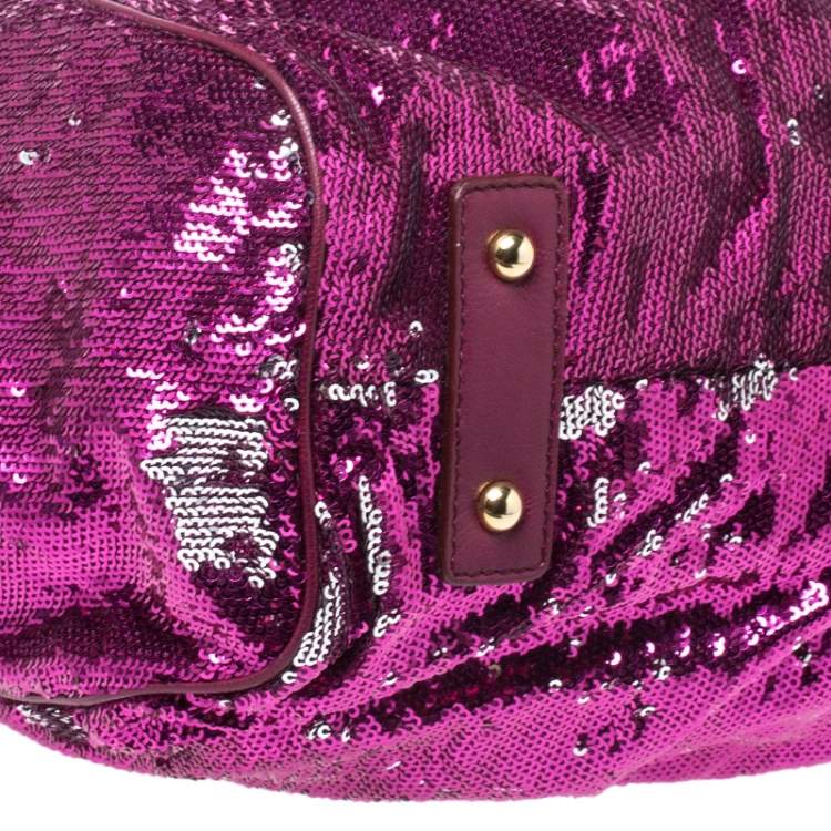 Pre Owned Marc Jacobs Fuchsia Sequins New York Rocker Stam Shoulder Bag