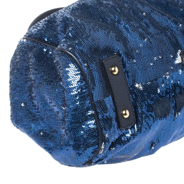 Pre Owned Marc Jacobs Blue Sequin New York Rocker Stam Shoulder Bag