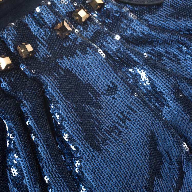 Pre Owned Marc Jacobs Blue Sequin New York Rocker Stam Shoulder Bag