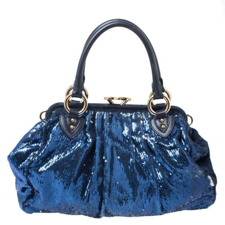 Pre Owned Marc Jacobs Blue Sequin New York Rocker Stam Shoulder Bag
