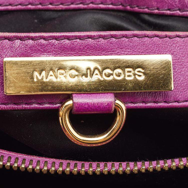 Pre Owned Marc Jacobs Alyona Purple Patent Leather Satchel