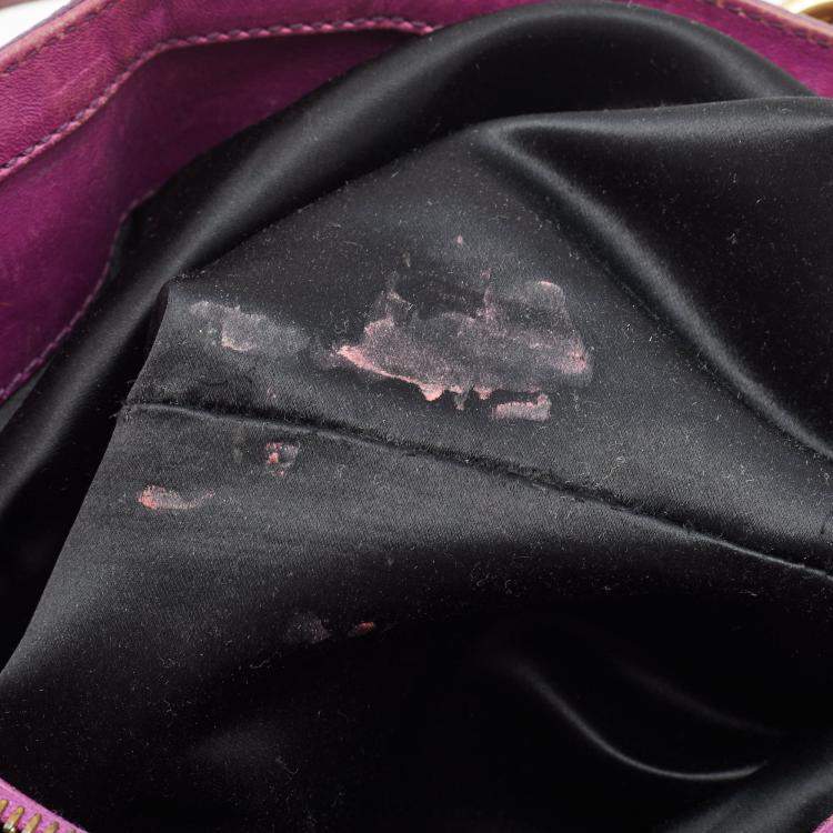 Pre Owned Marc Jacobs Alyona Purple Patent Leather Satchel